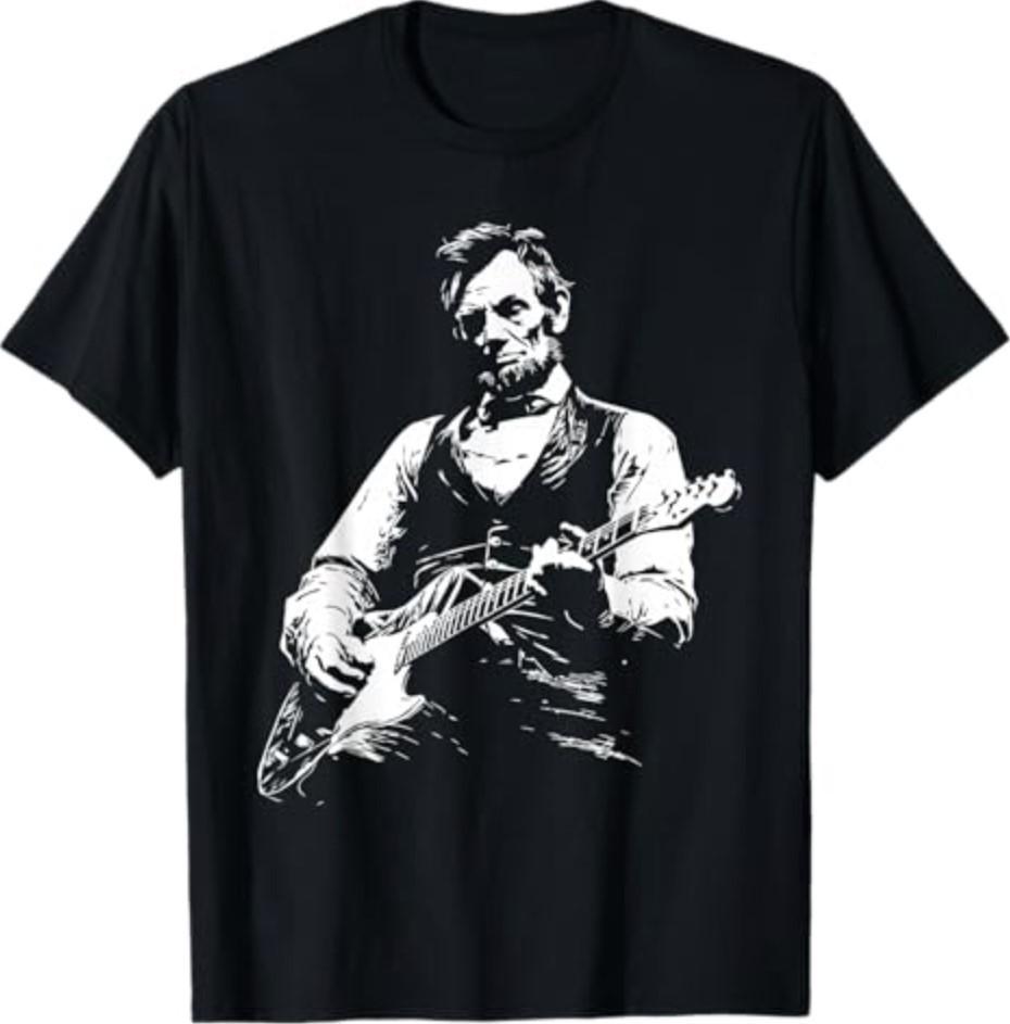 President Abraham Lincoln Playing Guitar Abe Lincoln Design T-Shirt