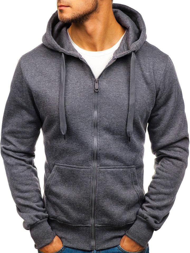 Cross-Border Men's Zipper Hoodie Fleece Pullover Cardigan, Customizable Logo, 2025 Model (W3841)
