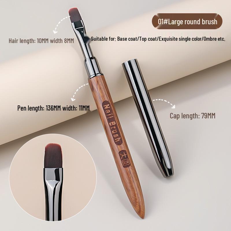 

Набор кистей для геля для нейл-арта из сандалового дерева: Плоская и круглая головка для профессионального салона