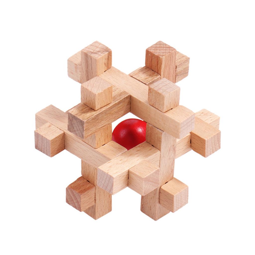 Children's Educational Gift Set: Mortise And Tenon Kongming Lock, Luban Lock, Complete Wooden Set