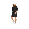 Puma Solid Color Logo Vintage Casual Embroidered Drawstring Breathable Round Neck Pullover Short Sleeve Dress Women Dresses Black 670955-01