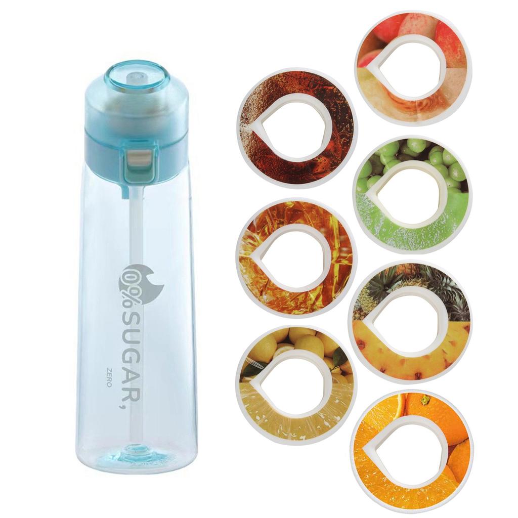 Flaschenset, Trinkflasche 650ml mit aromatisierten Pods, Wasserflasche Flaschenset für Fitnessstudio Fitness, Schule