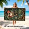 Mushroom Forest Theme Soft Beach Towel Personalized Custom Name Text Towel Portable for Beach Pool Travel