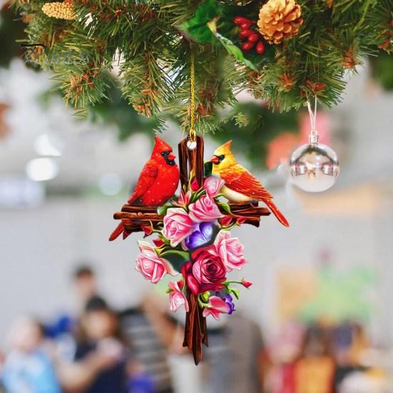 Red Priest Pendant Realistic Bird Decor Letter Print Tag Christmas Decor Colorfast Hanging Car Window Pendant Holiday Valentines Day Gift