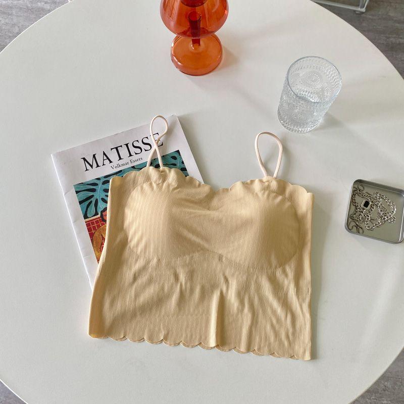 Camisole Vest With Chest Pad Outer Wear Underwear For Women Summer Thin Beautiful Back Bandeau Integrated Top