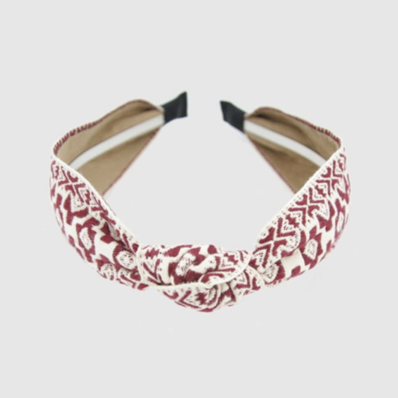 LALA Ethnic Imported Lace Hairband L-Wine