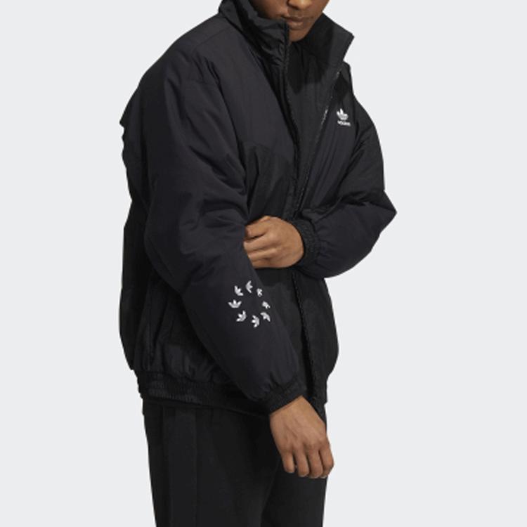 Adidas Originals Logo Print Sports Cotton Jacket Men Jacket Black HE6611