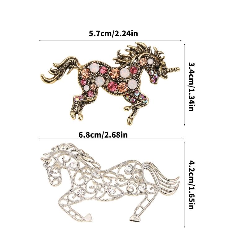 Unique Brooch Pin Horse Badge Beautiful Pin Alloy Texture Fashion Accessory Suitable for Clothing and Bag Decorating