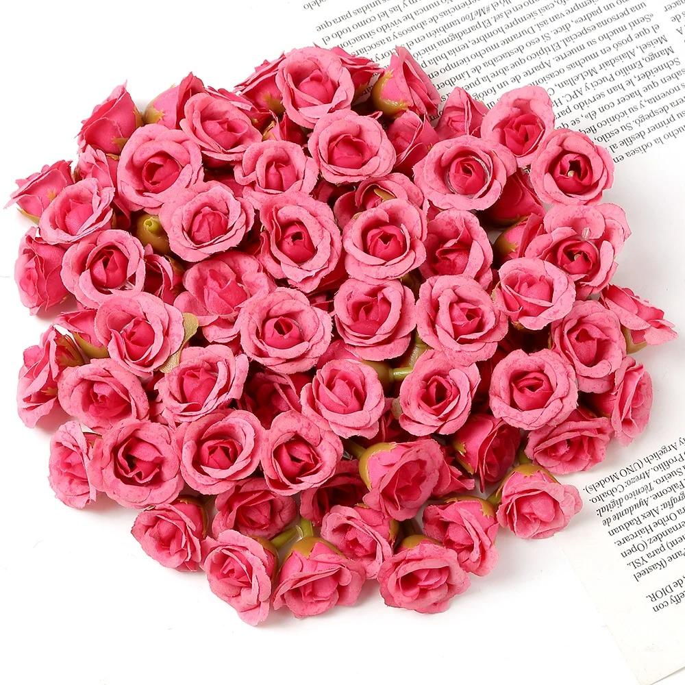 10/20/50Pcs 2cm Mini Rose Artificial Flowers Heads For Home Decor Wedding Decoration Fake Flowers DIY Wreath Scrapbook Gifts