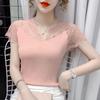 Summer Short Sleeved T-shirt with Lace Base Summer Women's Design Sense Small Shirt Top