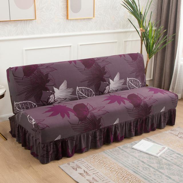 

Чехол на юбку для дивана-кровати из спандекса с скандинавскими цветами без подлокотника, складной чехол для дивана-кровати для гостиной, чехол для дивана «все включено» 185-200cm L