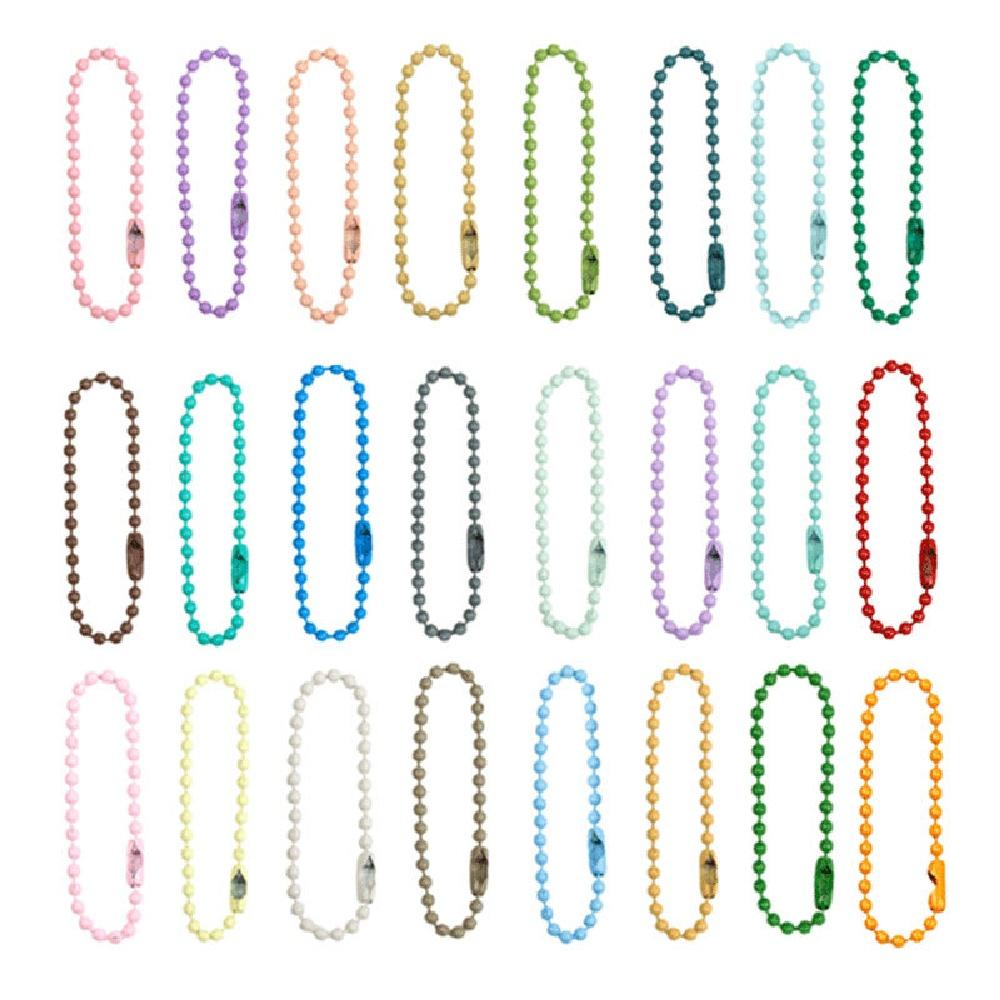 Colorful Ball Bead Connector Chain 20/12cm Fits KeyRing Key Iron Chain Dolls Label DIY Jewelry Making Toy Hanging Chain