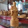 Rzeźba w drewnie bóg bogactwa rzeźby figurki chińskie postacie mitologiczne dom pokój biuro bogactwo szczęście dekor Feng Shui