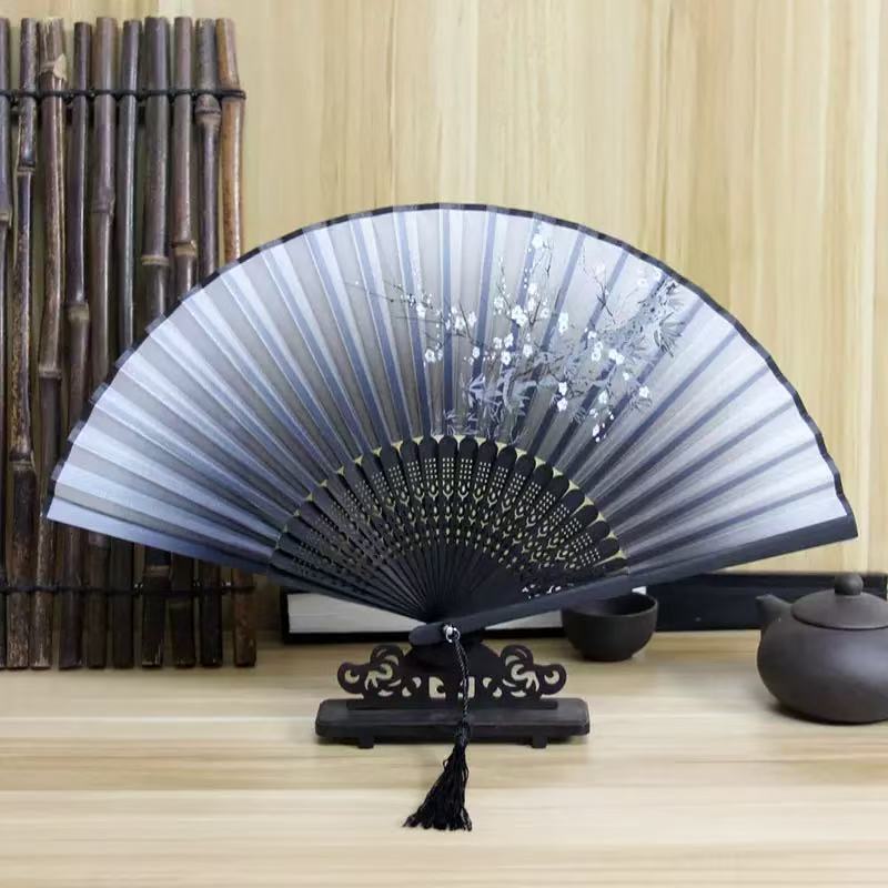 1pc-Multi-colored hand folding fan, bamboo folding fan, hand folding fan for church wedding gifts, party discount