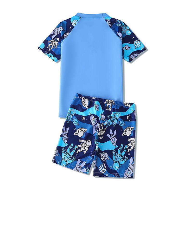 Kids' Summer Swimwear: Breathable, Quick-Dry Two-Piece with Sun Protection for Boys and Girls, Sizes S-L