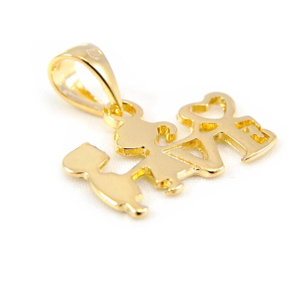 Les Trésors De Lily [G1689] - Gold Plated Pendant 'The Kiss'