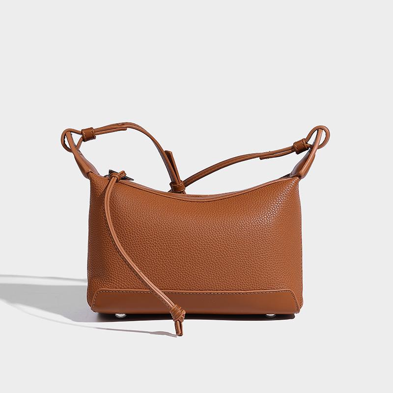 2024 New Trendy Dumpling Bag Crossbody Bag with Lychee Pattern, Versatile Fashionable Casual Women s Bag with a Luxurious and Sophisticated Feel коричневый