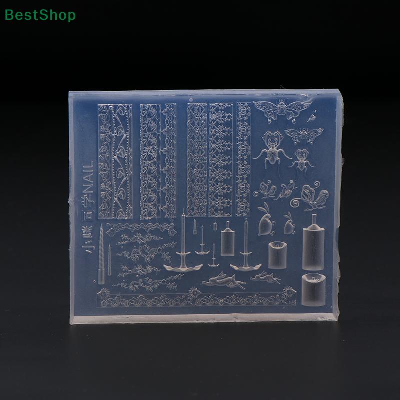3D Silicone Nail Art Mold Relief Lace Butterfly Design DIY Nail Decor Transparent Manicure Template