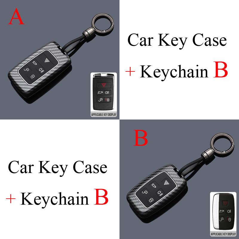 5 Buttons Carbon Style ABS Car Key Case Cover Fob for Land Rover Range Rover Evoque Discovery Sport Velar Jaguar XE E-PACE XF
