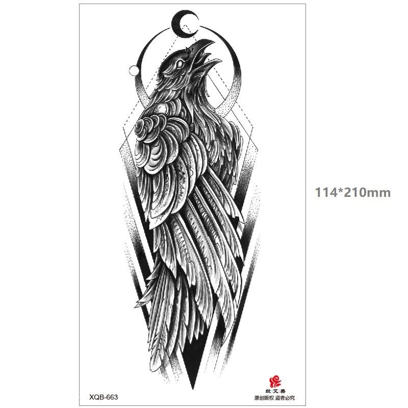 Dragon Wolf Tiger Black Water Transfer Simulation Disposable Temporary Half-Arm Animal Set Tattoo Sticker