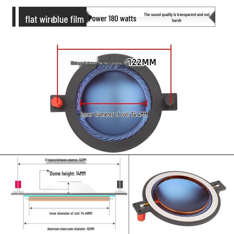 75-Core Flat Wire Tweeter Voice Coil Speaker with 74.5mm High-Power Composite Diaphragm