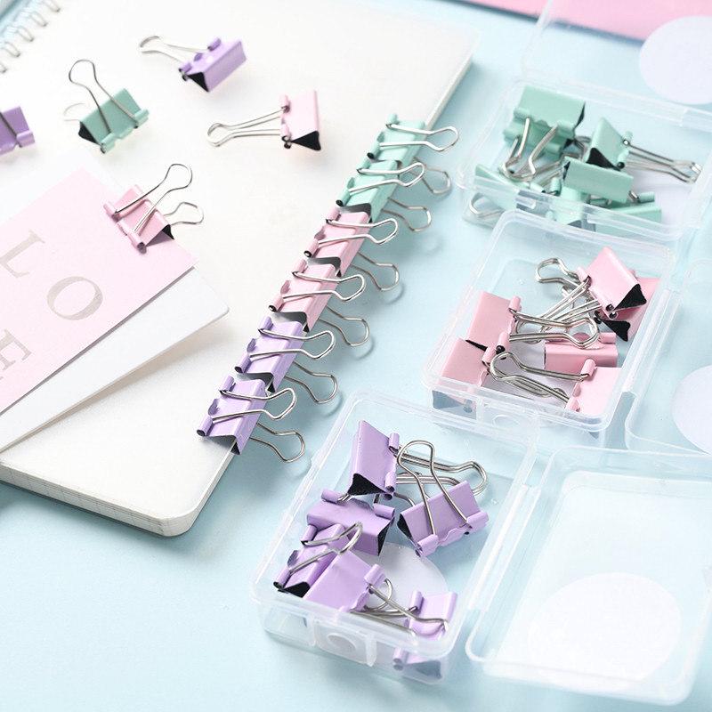 Lidemei Macaron Color Metal Long Tail Clips for Office Supplies