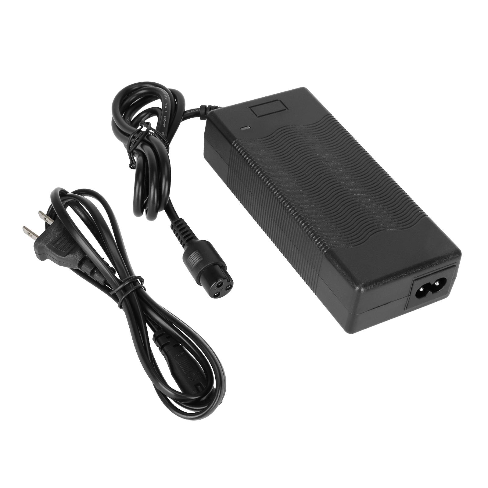 42V 2A   Adaptateur pour Trottinette Électrique Auto-équilibrée   3 Broches en Ligne pour Batterie Lithium 36V black
