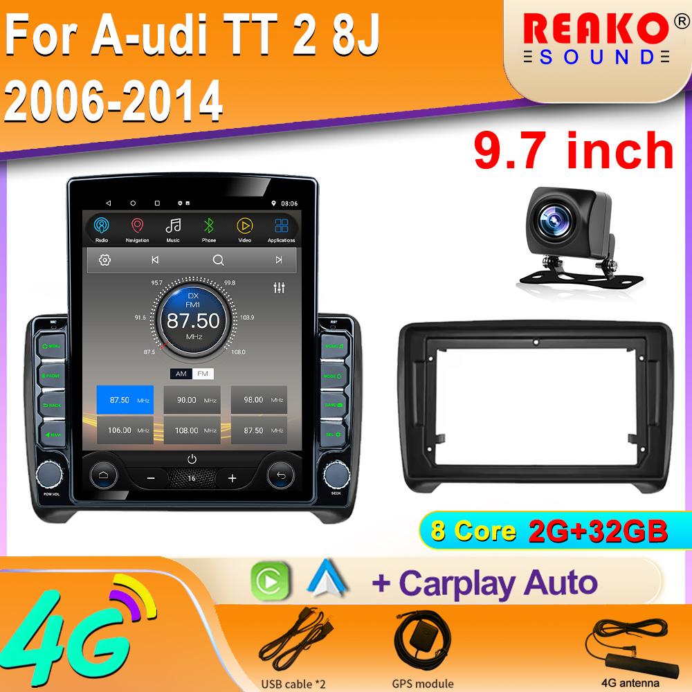 

9,7-дюймовый вертикальный экран Tesla Android автомобильное радио для Audi TT 2 8J 2006-2014 GPS навигация Carplay стерео мультимедийный плеер 8 core 2GB+32GB
