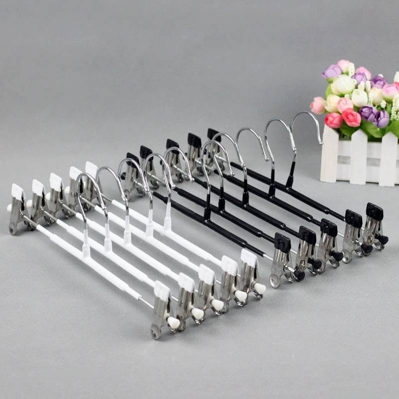 Standard Wardrobe Pants Hanger With Non Slip Stainless Steel Clips For Home Storage And Organization
