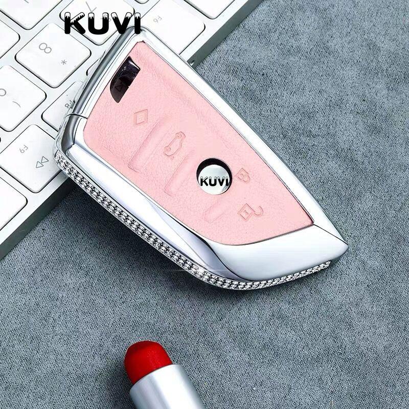 Diamond Leather Car Key Case Cover Key Cover Case For Bmw X5 F15 X6 F16 G30 7 Series G11 X1 F48 F39 Car Shell Car-Styling