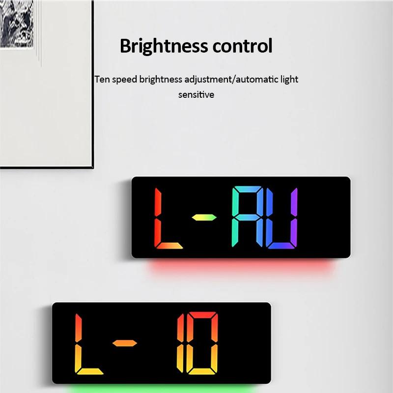 17inch Colorful LED Digital Clock Household Large Digital Alarm Clock Dynamic RGB Display LED Wall Clock Room Decor