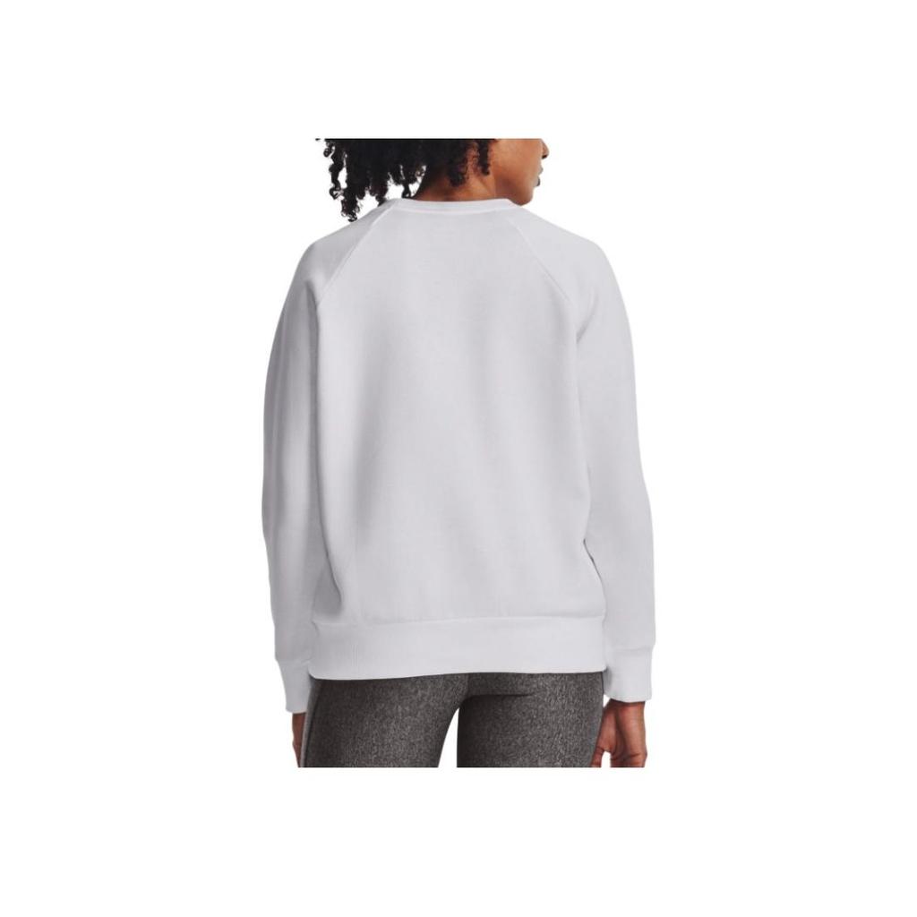 Under Armour Loose Fit Crew Neck Letter Print Long Sleeve Sweatshirt Women Sweatshirt White 1379508-100