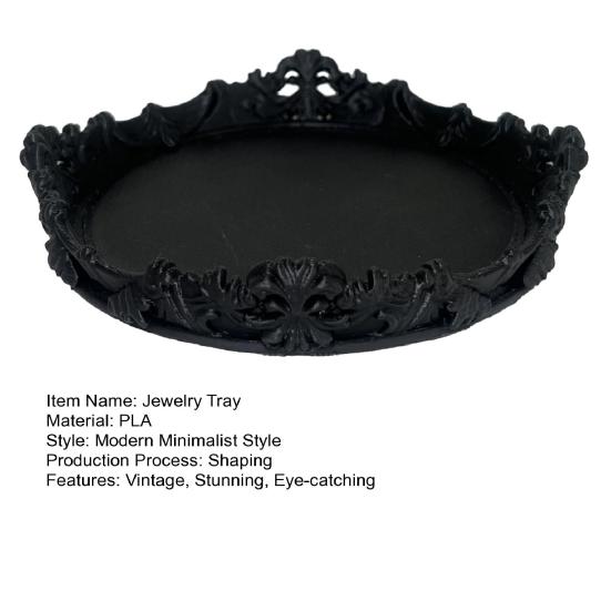 Gotische Sieraden Display Tray 3D Geprint Zwart Trinket Schaal voor Ketting Armband Ring Horloge Vintage Decoratief Dienblad voor Keuken Woonkamer Huisdecoratie