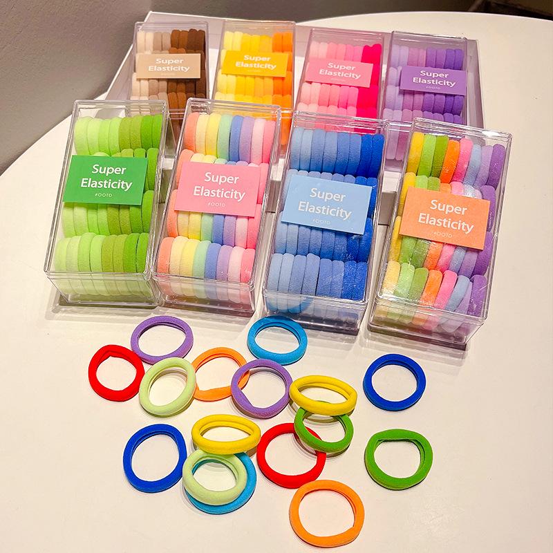 Kids' Colorful No-Damage Large Hair Ties for High Ponytails - Durable, High Elasticity Rubber Bands & Scrunchies