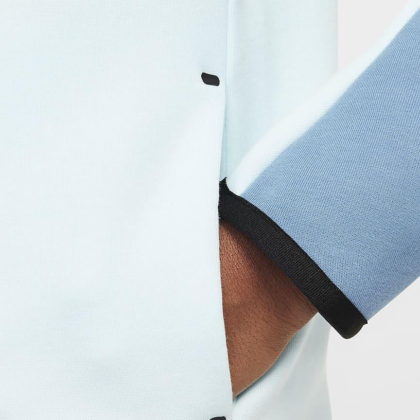 Nike Sportovní oblečení Tech Fleece Mikina s kapucí a zipem po celé délce Módní mikina s dlouhým rukávem Dětská mikina Ledově modrá HV5867-474