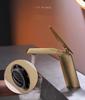 Brush Gold Basin Faucet Bathroom Single Lever Hot and Cold Sink Lead Free Mixer Tap Faucet Solid Brass Basin Lavtory Faucet