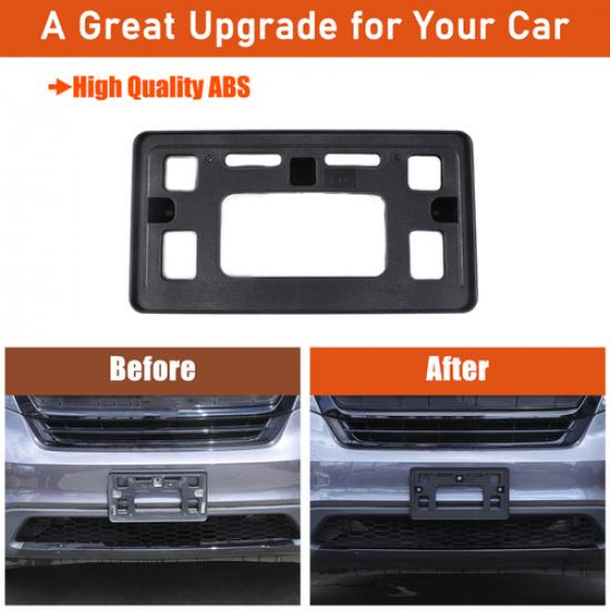 Black ABS Front License Plate Frame Mount Bracket Holder for Honda Pilot 2015-22