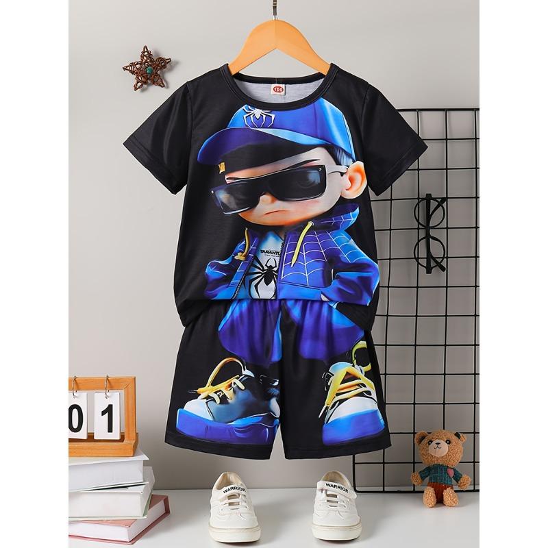 Men's T-shirt And Shorts Set Summer Outdoor Street Men's Fashionable Short-sleeved Top Everyday Casual Men's Beach Shorts