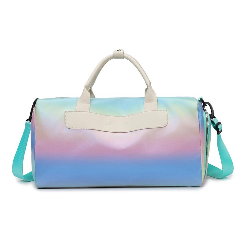 

Женская сумка для багажа, сумка для хранения сухой и влажной обуви, градиентный цвет, дорожная сумка через плечо большой емкости зелёный