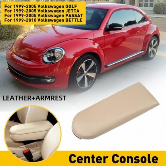 For 1999-2005 Volkswagen GOLF Beige Center Console Armrest Lid Cover Accessories