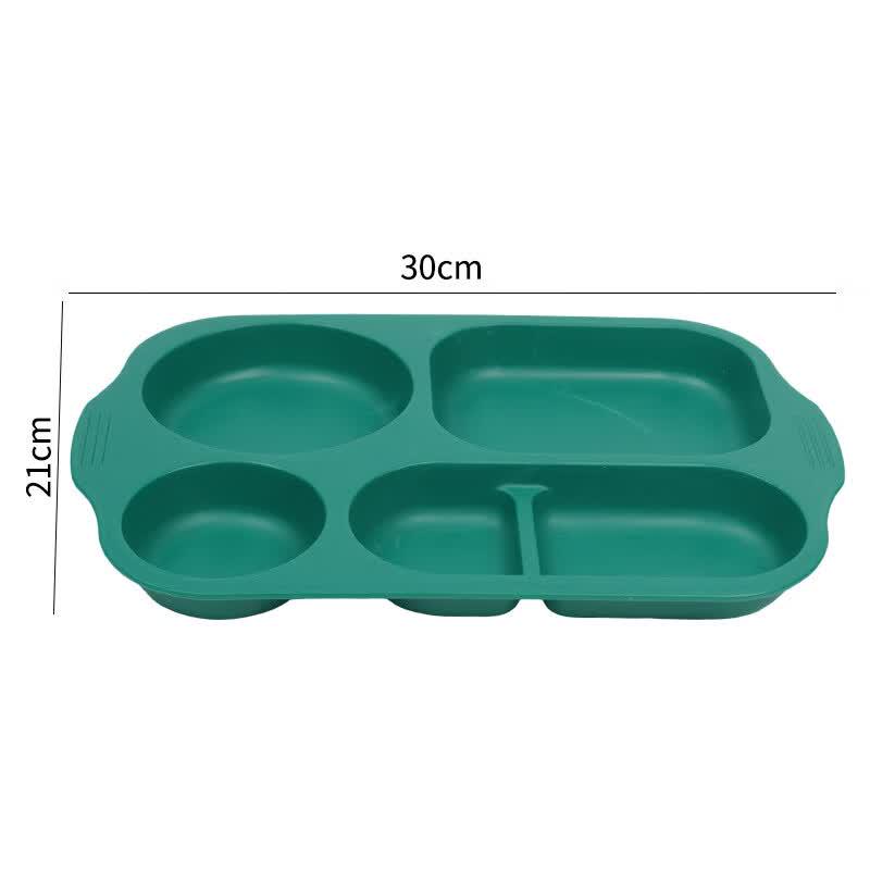 

ZISIZ Children s Anti-Fall Stainless Steel Flat Plates - Green (Set of 3)