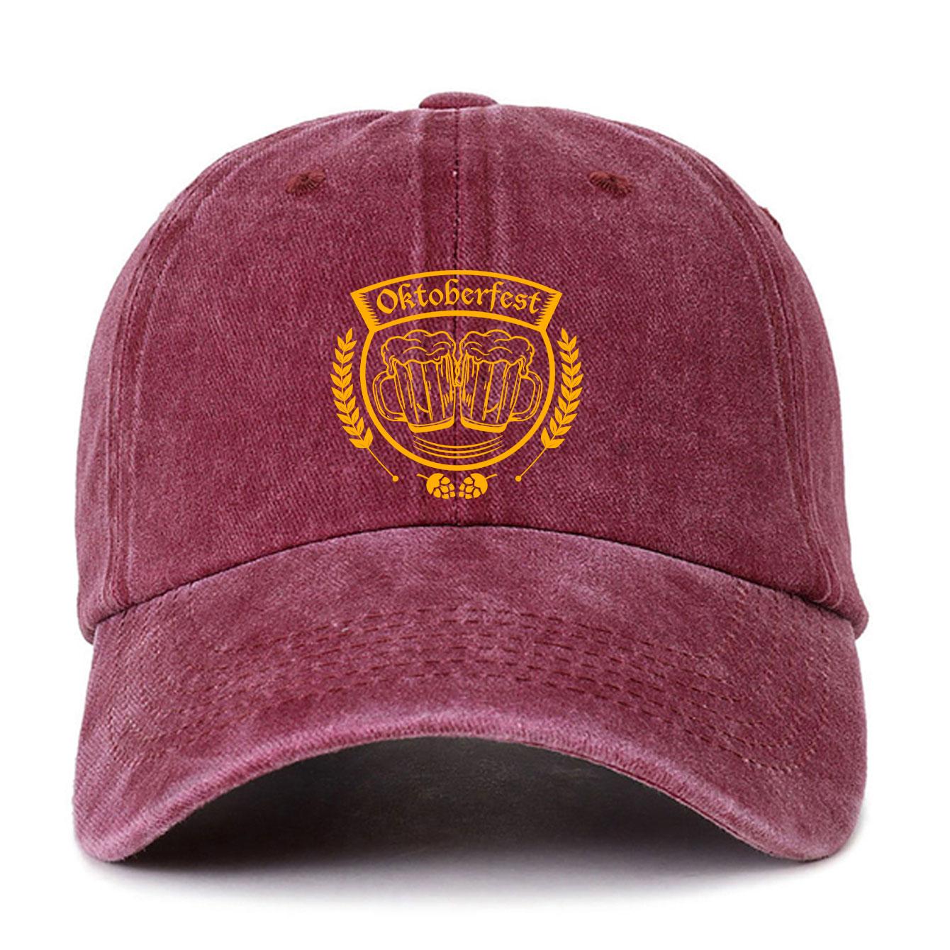 Октоберфест Пьющий Пиво Сверх меры Пшеничное Графическая Кепка Женская Унисекс Винтажная Мода Стиранная Бейсболка Уличная Мода Adjustable