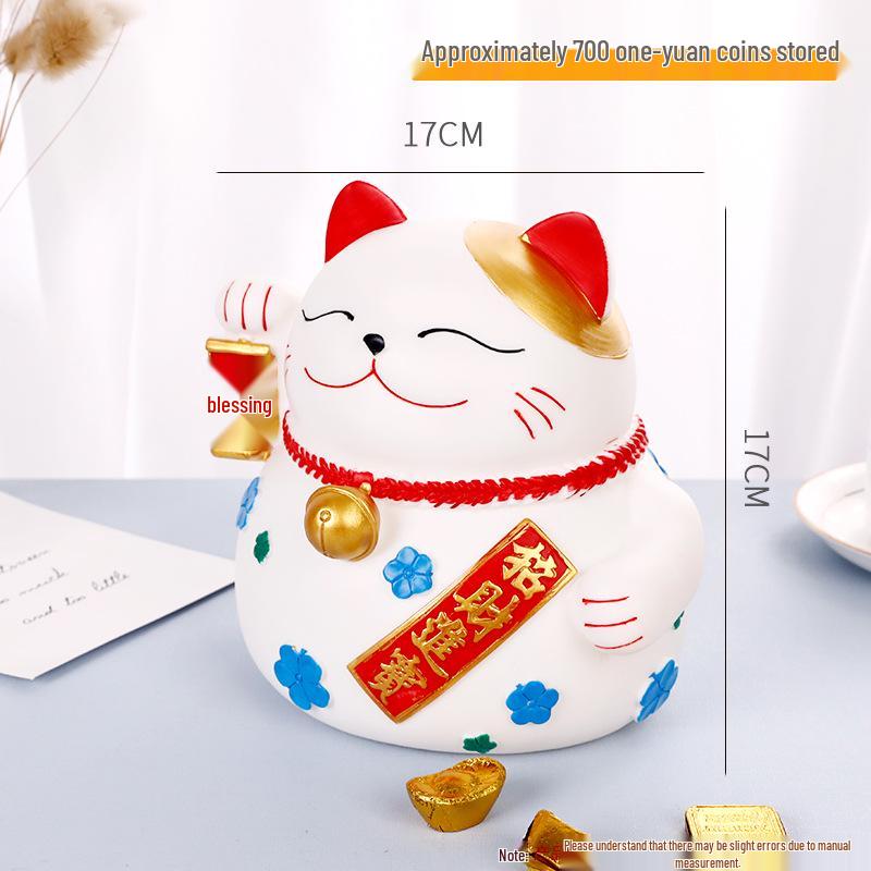 Lucky Cat Silicone Piggy Bank - Large Capacity, Anti-Drop Coin Box, Perfect New Year Gift