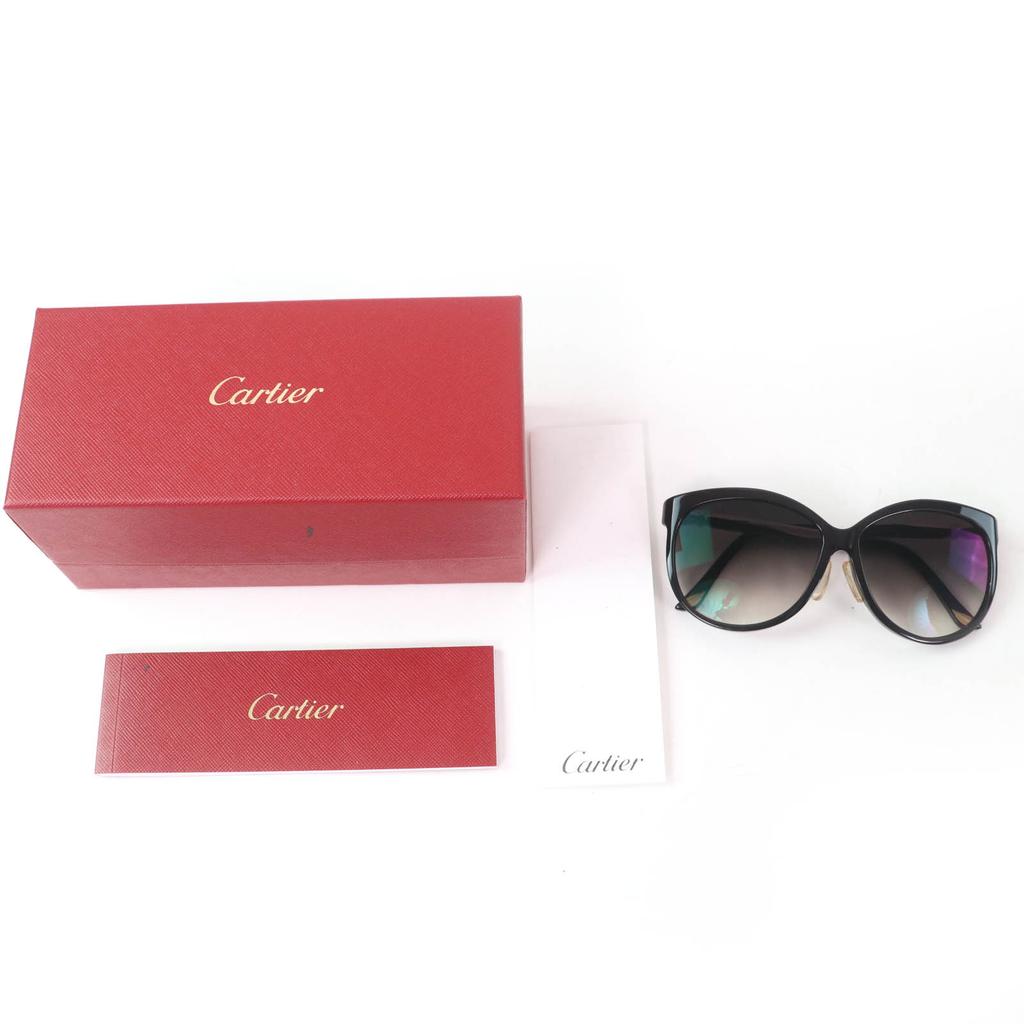 Excellent Cartier Sunglasses Trinity Eyewear Black Silver Gold Women 6268522 Used