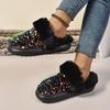 Herbst und Winter Damen dicke Sohle verdickte Plüsch Schneestiefel paillettenverziert beliebt große Größe Baumwollpantoffeln
