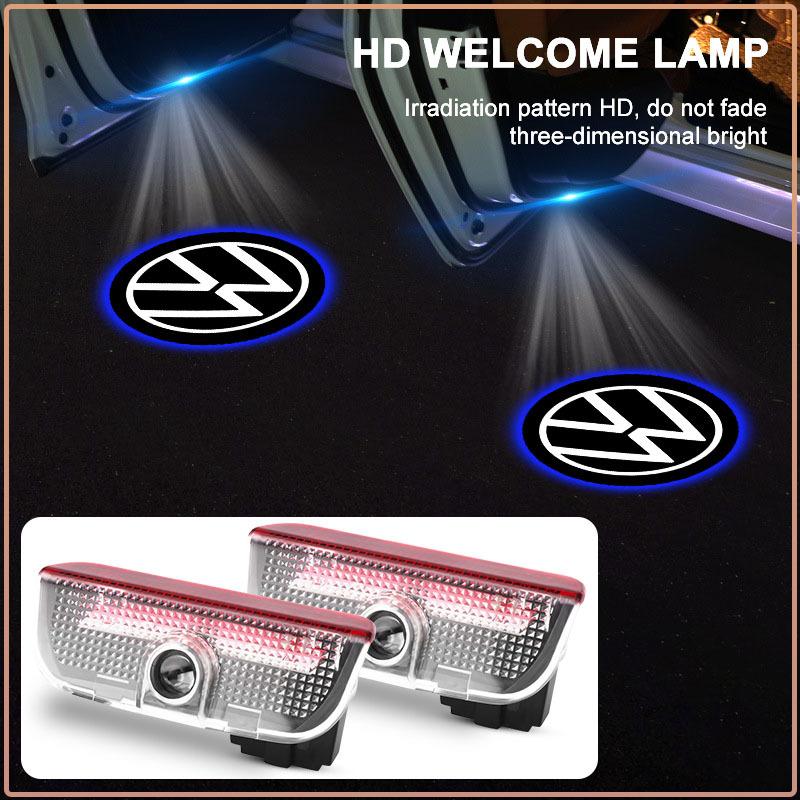 2 Peças/conjunto Luz de Boas-Vindas para Porta de Carro Lâmpada Projetora LED Luzes de Cortesia Para Volkswagen B6 B7 B5 Golf Polo Tiguan Passat EOS Scirocco Jetta MK6 Octavia