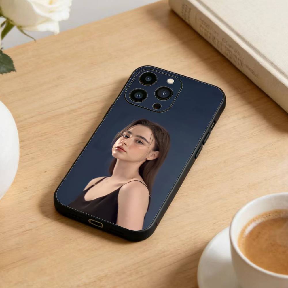 C-Emily  Bader  Phone Case For iPhone 17 16 15 14 13 12 Max Plus Silicone Black Cover