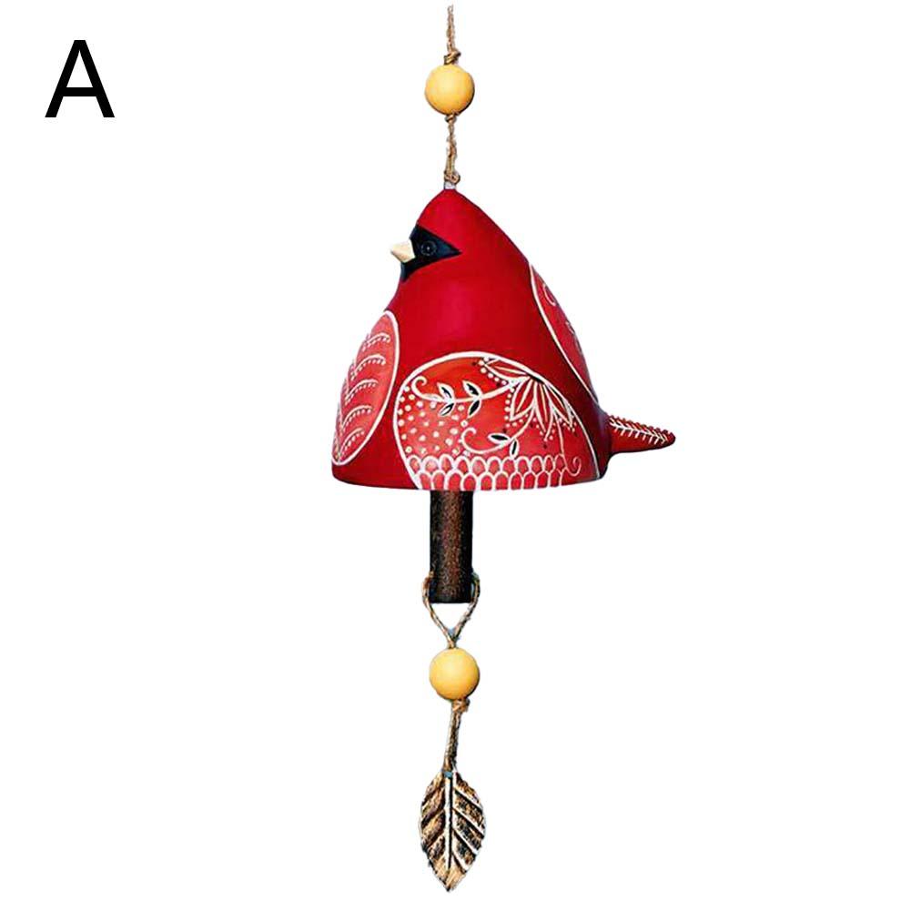Hand Painted Resin Hanging Bird Song Bell Hanging Wind Chime Garden Decoration Bird Wind Chime Courtyard Decoration