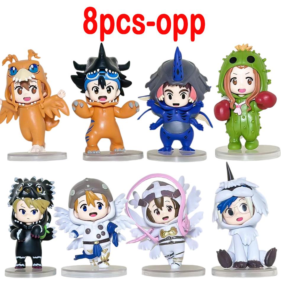 

8pcs/set Digital Monster Digimon Adventure Doll Clothing Series Greymon/BlackWarGreymon Action ornament Anime Figure Model Toy