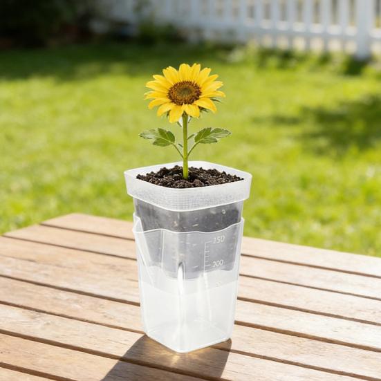 Absorbent Flower Pot with Transparent Double-Layer Design 150ml Deep Water Reservoir Adjustable Vent Humidity Dome Plant Propagation Pot